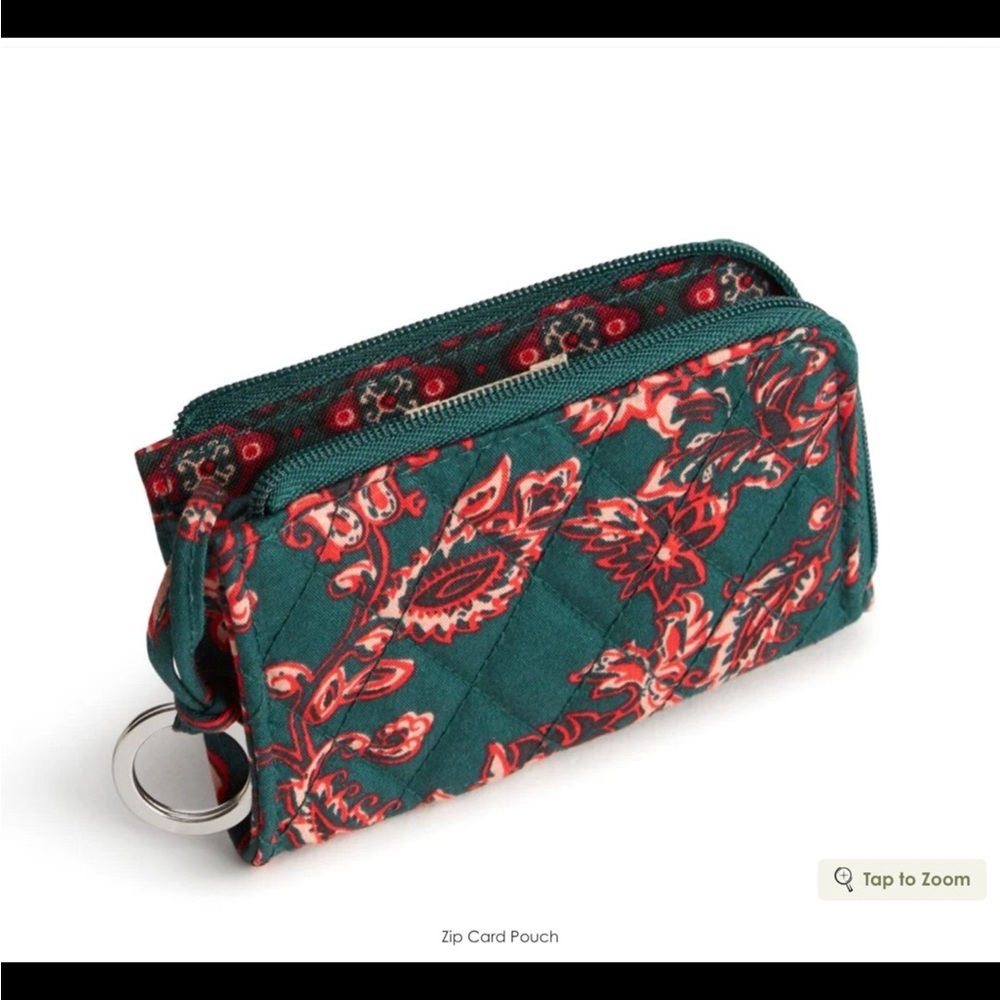 Zip Card Pouch in Premium Cotton Victorian Vines